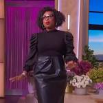 Jennifer’s black leather skirt on The Jennifer Hudson Show