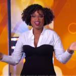 Jennifer Hudson’s black and white shirtdress on The Jennifer Hudson Show