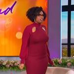 Jennifer’s burgundy cutout dress on The Jennifer Hudson Show