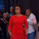 Jennifer Hudson’s red ruffle side dress on The Jennifer Hudson Show