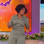 Jennifer’s green utility jumpsuit on The Jennifer Hudson Show