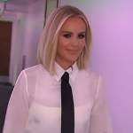 Jenny McCarthy’s white shirt with tie on Access Hollywood