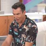 Jerry’s black tiger print shirt on The Talk