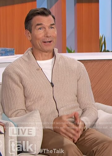 Jerry's beige zip sweater on The Talk