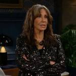 Jill’s long black sequin jacket on The Young and the Restless