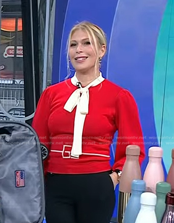 Jill's red tie neck sweater on Today