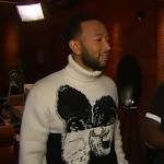 John Legend’s abstract turtleneck sweater on Access Hollywood