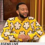 John Legend’s yellow flower print sweater on CBS Mornings