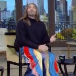 Jonathan Van Ness’s rainbow print jeans on Live with Kelly and Mark