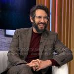 Josh Groban’s brown check suit on CBS Mornings