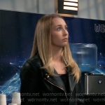 Josslyn’s leather moto jacket on General Hospital