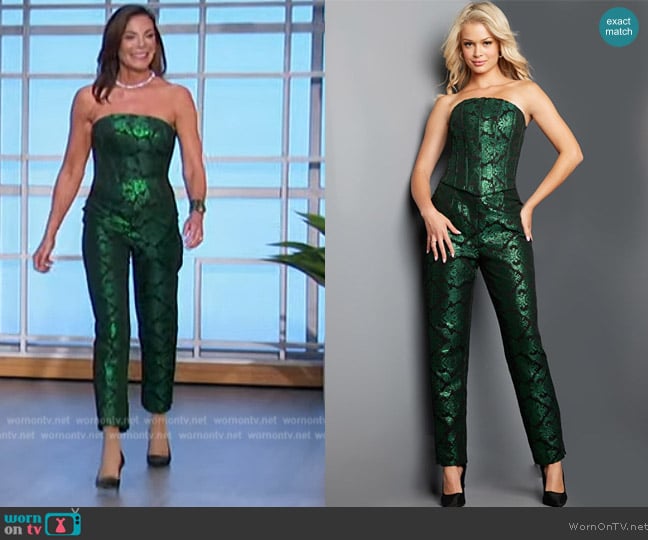 Jovani 09627 Emerald Jumpsuit worn by Luann de Lesseps on The Talk