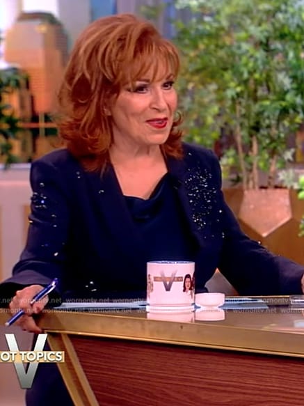 Joy’s blue embellished blazer and pants on The View