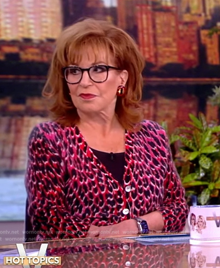 Joy’s pink leopard print cardigan on The View