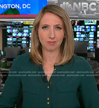 Julia Ainsley's green blouse on NBC News Daily