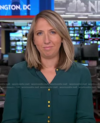 Julia Ainsley’s green blouse on NBC News Daily