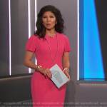 Julie’s pink short sleeve sheath dress on Big Brother