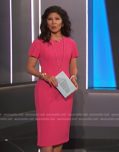 Julie's pink short sleeve sheath dress on Big Brother