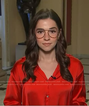 Julie's red satin shirt on NBC News Daily