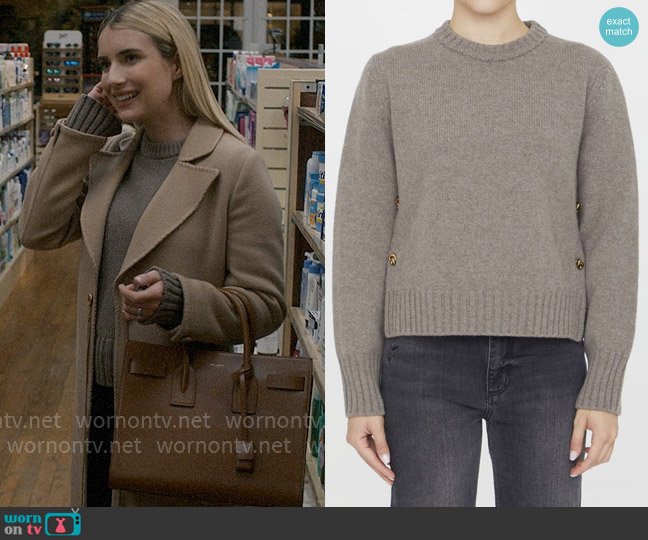 Bottega Veneta Jumper with knot buttons worn by Anna Victoria Alcott (Emma Roberts) on American Horror Story