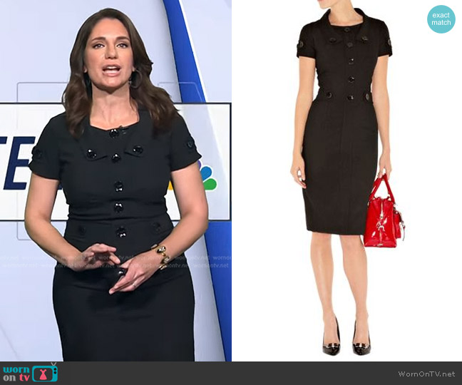 WornOnTV: Maria’s black button detail sheath dress on Today | Maria ...