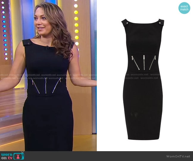 Karen Millen Zip Detail Sleeveless Dress worn by Ginger Zee on Good Morning America