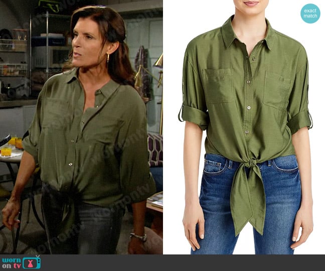 Karl Lagerfeld Paris Tie Front Shirt worn by Sheila Carter (Kimberlin Brown) on The Bold and the Beautiful