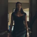 Kate’s black sweetheart dress on Billions