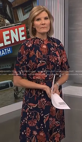 Kate's blue floral short sleeve dress on NBC News Daily