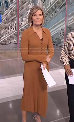 Kate’s camel ribbed polo dress on NBC News Daily