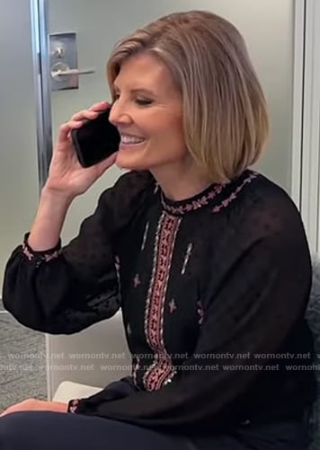 Kate's black embroidered blouse on NBC News Daily