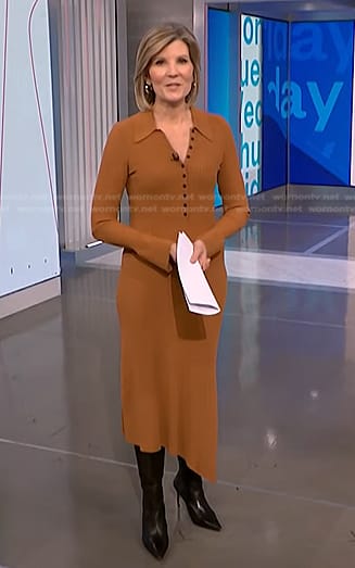 Kate’s camel ribbed polo dress on NBC News Daily