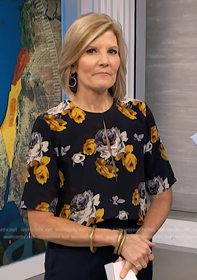 Kate's black floral keyhole top on NBC News Daily