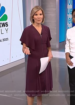 Kate's burgundy zip front dress on NBC News Daily