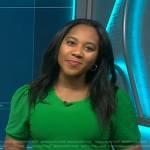 Kay’s green puff short sleeve top on NBC News Daily