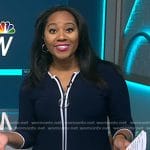 Kay Angrum's navy contrast trim zip dress on NBC News Daily
