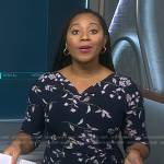 Kay’s navy floral cowl neck dress on NBC News Daily