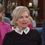 Kayla’s black bird embroidered collar sweater on Days of our Lives