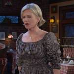 Kayla’s black plaid cotton dress on Days of our Lives