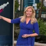 Kelly Cass’ blue wrap dress on CBS Mornings