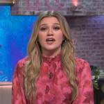 Kelly’s pink floral print dress on The Kelly Clarkson Show