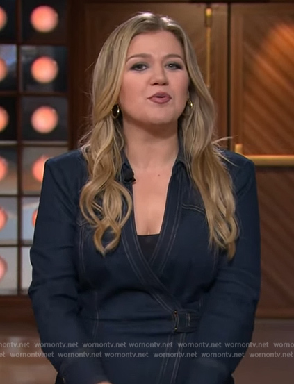 Kelly's denim wrap dress by The Kelly Clarkson Show on The Kelly Clarkson Show