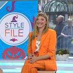 Katie Sands’s orange pant suit on Today