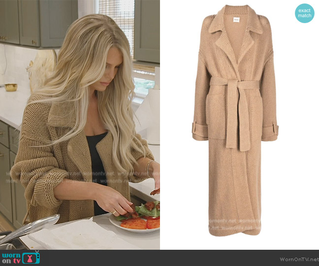 Khaite Belted knitted cashmere coat worn by Madison LeCroy on Southern Charm