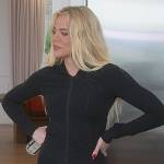 Khloe’s black zip front jacket on The Kardashians