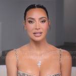 Kim Kardashian’s snake print bustier confessional top on The Kardashians