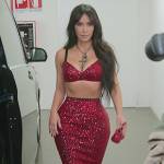 Kim’s red sequin bag on The Kardashians