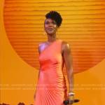 Kissy Simmons’s orange pleated dress on Good Morning America