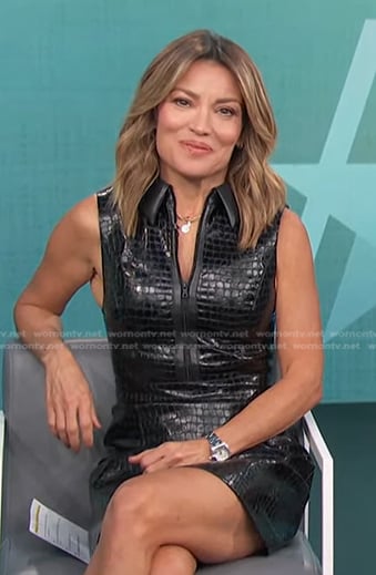 Kit's vegan croc skin sleeveless dress on Access Hollywood