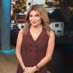 Kit’s brown vest and mini skirt on Access Hollywood